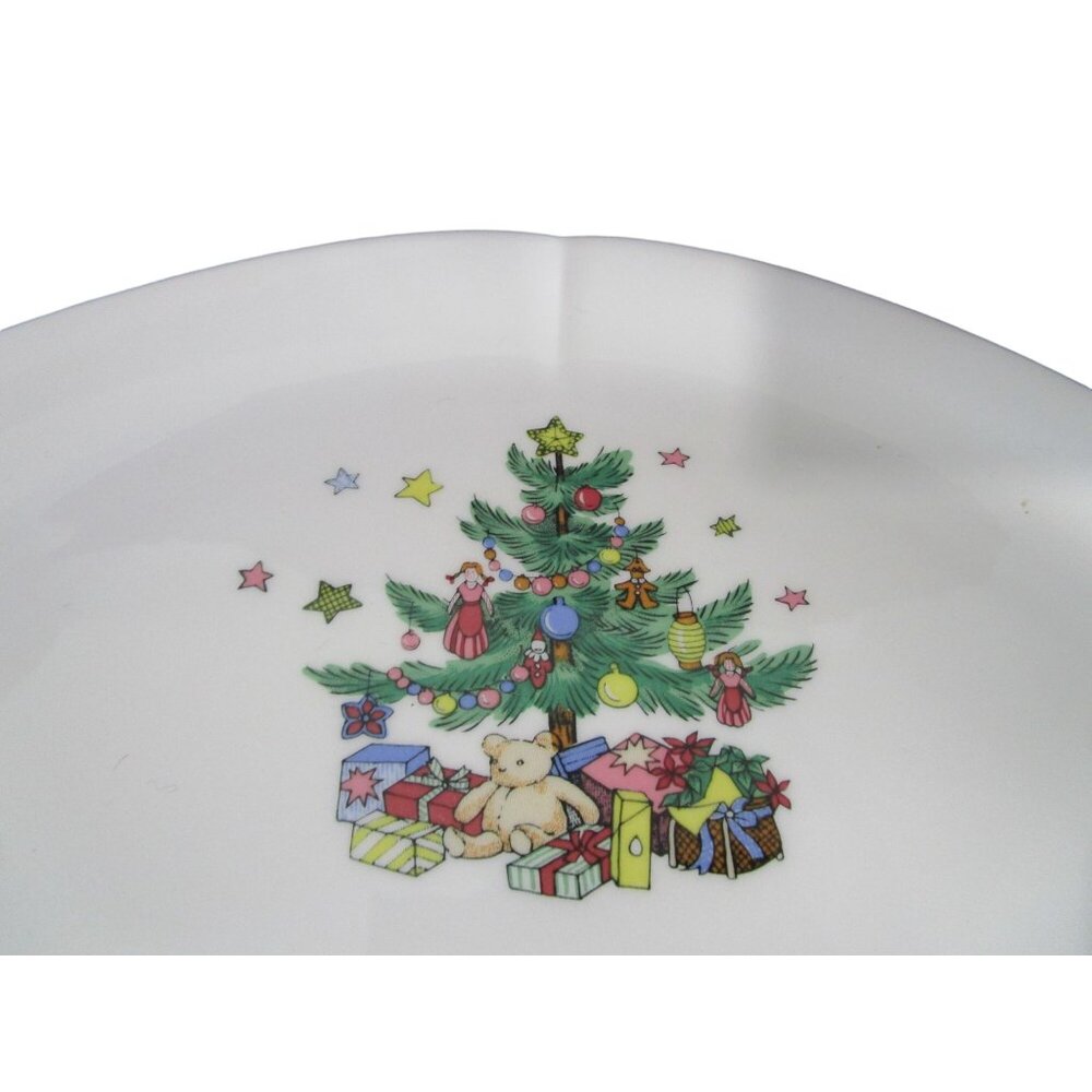 Chip and Dip Tray Happy Holidays Christmas Vintage Tree Pattern  Nikko Japan - Picture 7 of 13